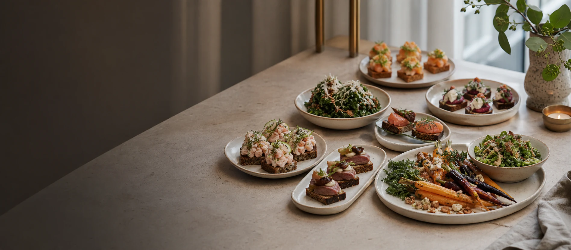 Redaksjonelt utvalg av cateringretter i Oslo