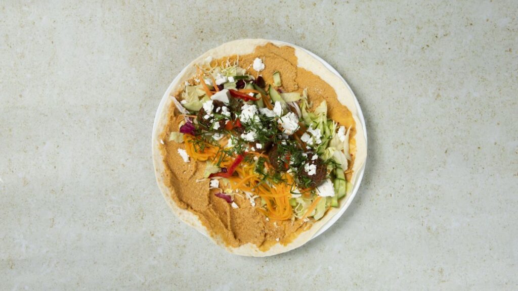 Wraps vegan, humus, falafel